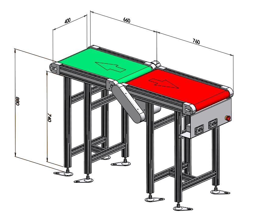 反向雙排皮帶輸送機(jī)(CAD圖紙)